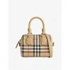Burberry Kids' Alice Check-print Cotton-canvas Cross-body Bag In Sand