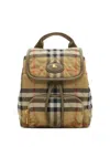 Burberry Women Embroidered Canvas Mini Horseshoe Backpack In Multi