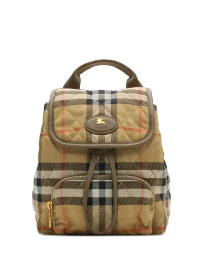 Burberry Sand Ip Check Mini Backpack In Beige