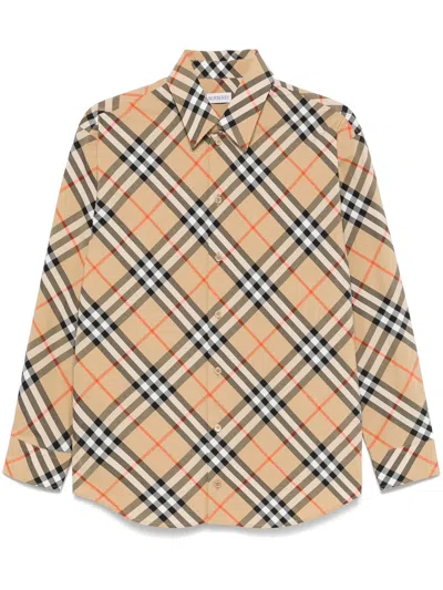 Burberry Sand Ip Check Shirt For Women In Neutrals