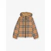Burberry Sand Ip Check/sand Hooded Check-print Woven Jacket 3-1 In Brown