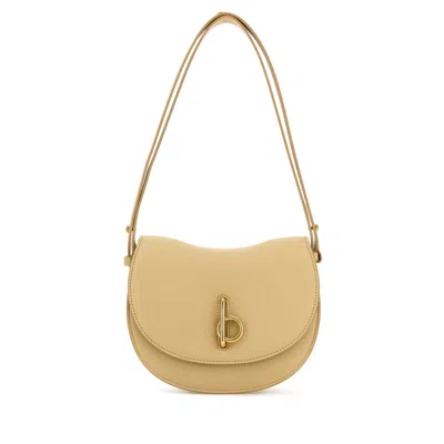 Burberry Sand Leather Small Rocking Horse Shoulder Bag In Nude