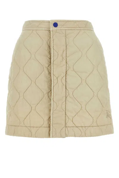 Burberry Sand Nylon Mini Skirt In Beige O Tan