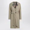 Burberry Sand Reversible Wool Coat In Green