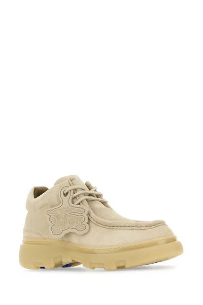 Burberry Sand Suede Creeper Lace-up Shoes In Neutral