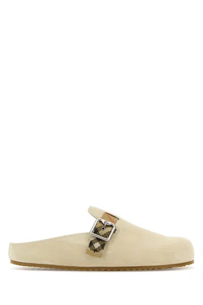 Burberry Sand Suede Slippers