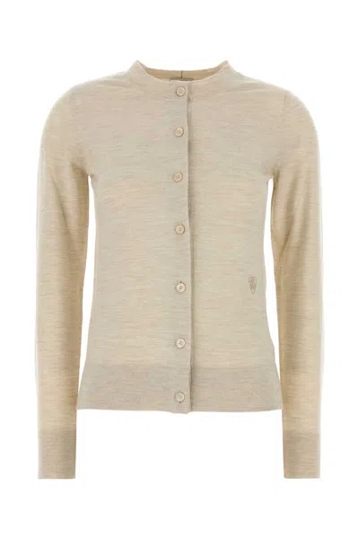 BURBERRY BURBERRY SAND WOOL CARDIGAN