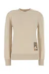 Burberry Checkered Design Wool Jumper For Women In Nutmeg