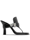 Burberry Prorsum Woman Thong Sandal Black Size 8 Leather In Black