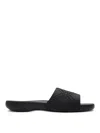 Burberry Textured Strap Black Mules With Cushioned Footbed In Black