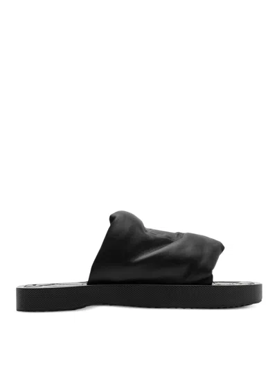 Burberry Leather Sandals In Black