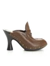 Burberry Potter Clogs In Smooth Leather In Brown