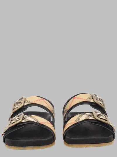 Burberry Leather Urchin Slides In Multi