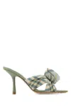 Burberry Fabric Embroidered Mews Mules With Knotted Detail