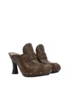 Burberry Potter Clogs In Smooth Leather In Brown