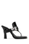 Burberry Prorsum Woman Thong Sandal Black Size 8 Leather