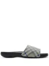 Burberry Dive Embossed Check Pool Slide Sandal In Beige