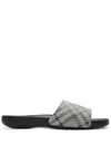 Burberry Dive Embossed Check Pool Slide Sandal In Beige