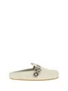 Burberry Slip-on Clog With Suede Finish And Buckle Detail In Beige