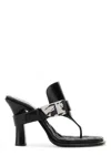 Burberry Prorsum Woman Thong Sandal Black Size 8 Leather In Black