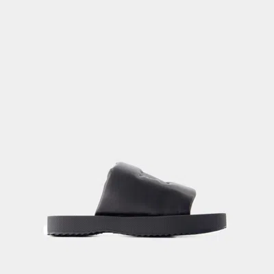 Burberry Knight Slab Padded Slide Sandals In Black