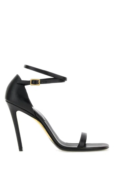 Burberry Stiletto-heel 100mm Leather Sandals In Black