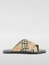 Burberry Jacquard Check Crisscross Slide Sandal In Sand