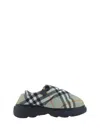 Burberry Pillow Mules In Light Sage Ip Check