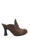 Burberry Leather Potter Clogs In Splinter