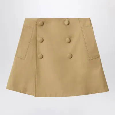 Burberry Sand-colored Cotton Trench Skirt In Brown