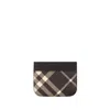 Burberry Checkered Pattern Card Holder In Black