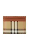 Burberry Sandon Check Card Case Accessories In Beige