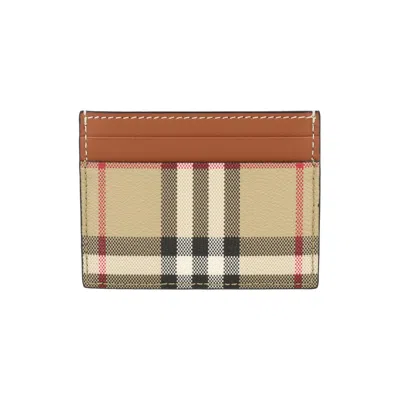 Pre-owned Burberry Sandon Check Card Holder 'archive Beige' | Tan | Women's Size Onesize