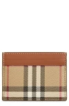 Burberry Beige Check Motif Credit Card Case In Archive Beige