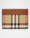 Burberry Archive Beige Check-print Faux-leather Card Holder In Archive Beige