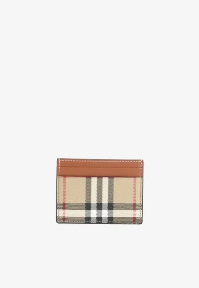 Burberry Sandon Check Leather Cardholder