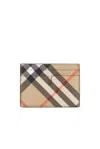Burberry Book Wallet In Coated Canvas Bi-fold Design In Sand