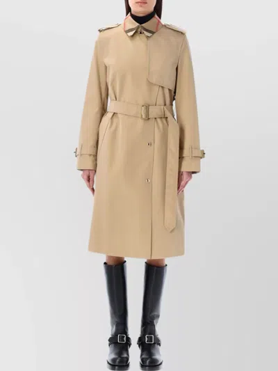 Burberry Belted Double-breasted Trench Coat In Beige