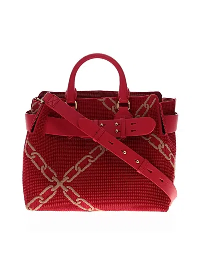 Pre-owned Burberry Satchel In Red