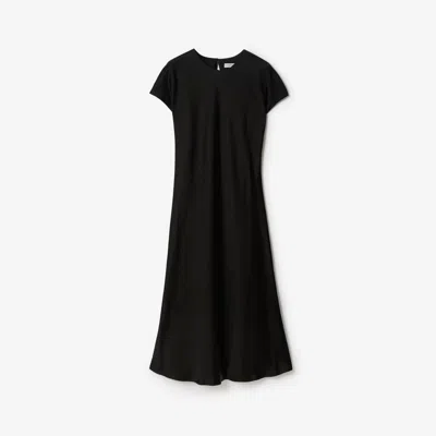 Burberry Satin Dress In Black