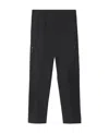Burberry Satin-finish Multiple-pockets Tailored Trousers In Black