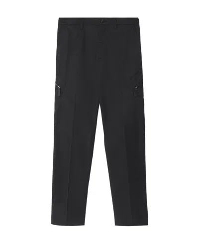 BURBERRY SATIN-FINISH MULTIPLE-POCKETS TAILORED TROUSERS