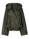Burberry Satin Hooded Trench Jacket