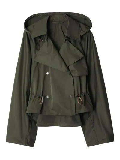 BURBERRY SATIN HOODED JACKET