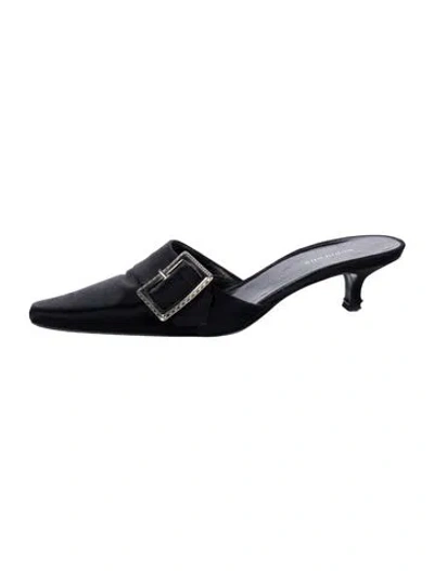 Pre-owned Burberry Satin Mules In Black