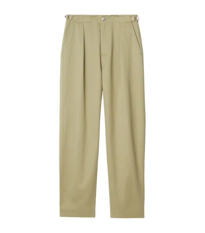 Burberry Satin Relaxed Trousers In Neutrals