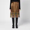 Burberry Checked Midi Fringed Skirt In Brown