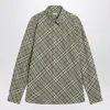 Burberry Check Patterned Shirt Cuffed Sleeves In Green