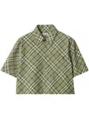 Burberry Women's Saxon Cropped Shirt In Green