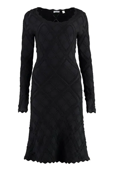 Burberry Women's Scalloped Detail Dress In Black